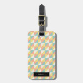 幾何カラフル抽象芸術三角形モダン ラゲッジタグ (正面縦)