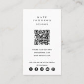 幾何カラフル抽象芸術三角形QRコード 名刺 (裏面)