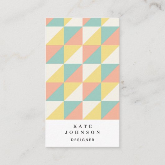 幾何カラフル抽象芸術三角形QRコード 名刺 (正面)