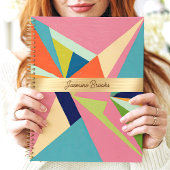 幾何カラフル抽象芸術名前をカスタムする プランナー手帳