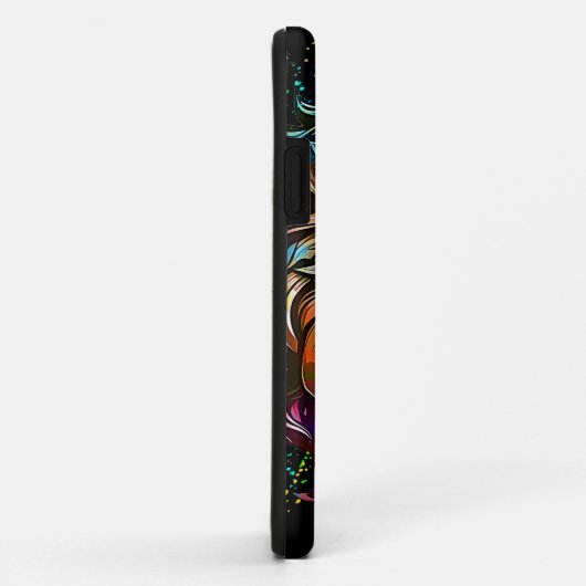 幾何カラフル抽象芸術威厳のあるライオン Case-Mate iPhoneケース (裏面/右)