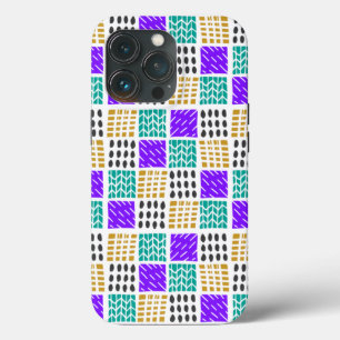 幾何カラフル抽象芸術正方形パターン iPhone 13 PROケース