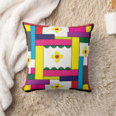 幾何カラフル抽象芸術花柄 クッション (ブランケット)