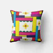 幾何カラフル抽象芸術花柄 クッション (裏面)