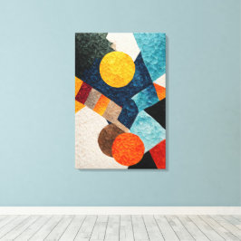 幾何カラフル抽象芸術 キャンバスプリント