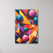 幾何カラフル抽象芸術 キャンバスプリント (正面)