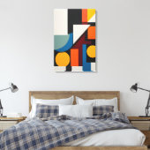 幾何カラフル抽象芸術 キャンバスプリント (インサイチュ (寝室))