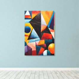 幾何カラフル抽象芸術 キャンバスプリント