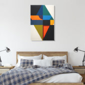 幾何カラフル抽象芸術 キャンバスプリント (インサイチュ (寝室))