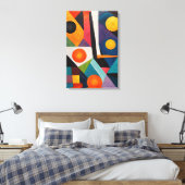 幾何カラフル抽象芸術 キャンバスプリント (インサイチュ (寝室))
