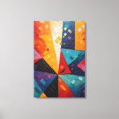 幾何カラフル抽象芸術 キャンバスプリント (正面)