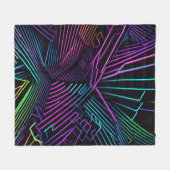 幾何カラフル抽象芸術 フリースブランケット (正面(横))