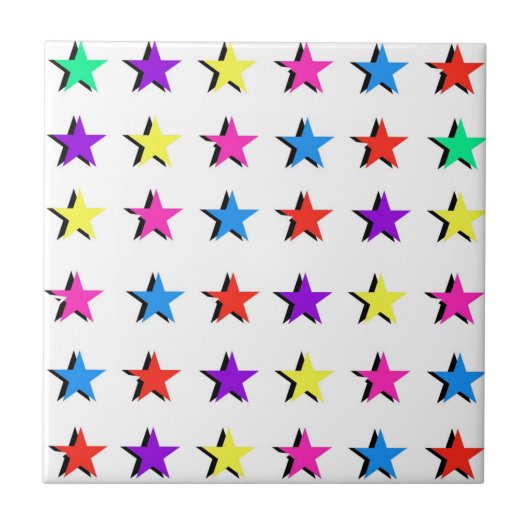 幾何カラフル星パターン タイル (正面)