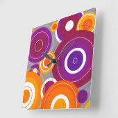 幾何カラフル時計 スクエア壁時計 (傾斜)