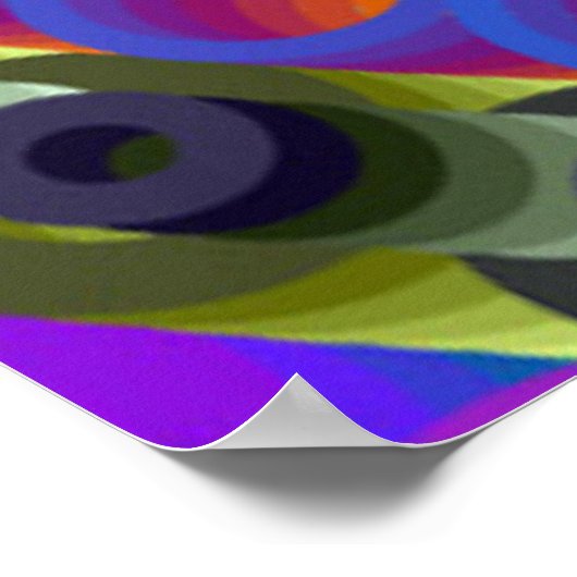 幾何カラフル曼荼羅サークルポスター ポスター (角)