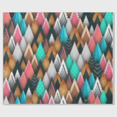 幾何カラフル木、森、自然 ラッピングペーパー (フラット)