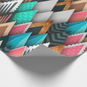 幾何カラフル木、森、自然 ラッピングペーパー (角)