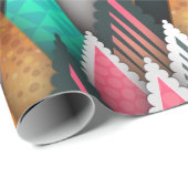 幾何カラフル木、森、自然 ラッピングペーパー (ロールコーナー)