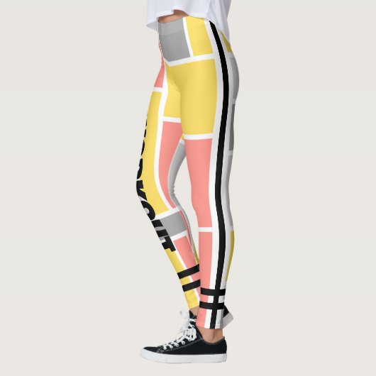 幾何カラフル柄lキュイユニークトレーニング レギンス (左)