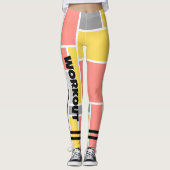 幾何カラフル柄lキュイユニークトレーニング レギンス (正面)