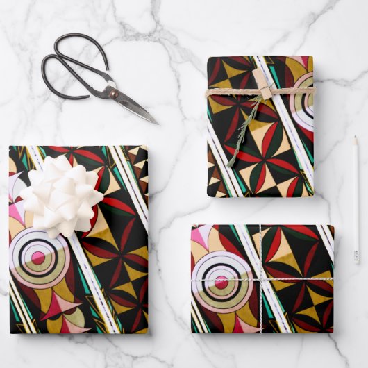 幾何カラフル構造スペインの構造 ラッピングペーパーシート (正面)