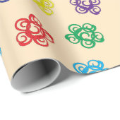 幾何カラフル渦巻形の円ラッピング紙 ラッピングペーパー (ロールコーナー)