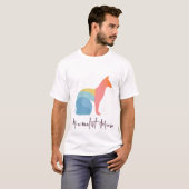 幾何カラフル猫シルエット Tシャツ (正面フル)