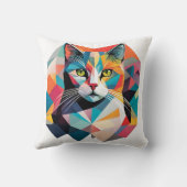 幾何カラフル猫 クッション (裏面)