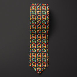 幾何カラフル猫 ネクタイ