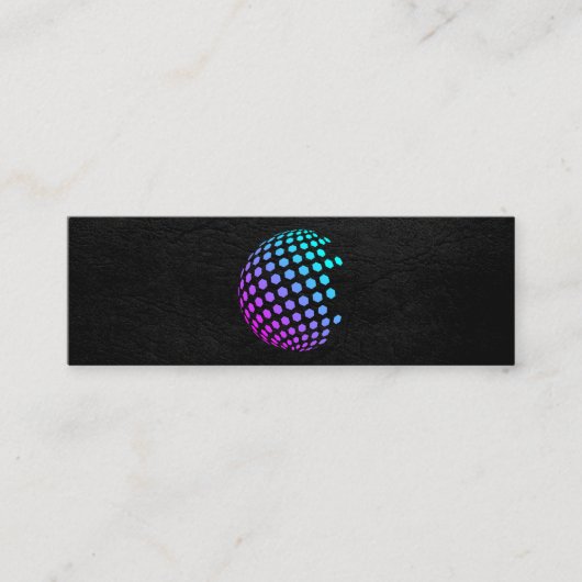 幾何カラフル球 |ブラック・レザー・エグゼクティブ スキニー名刺 (正面)
