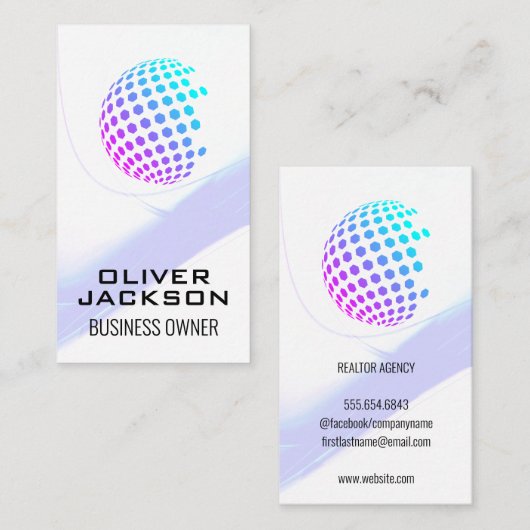 幾何カラフル球 名刺 (正面/裏面)