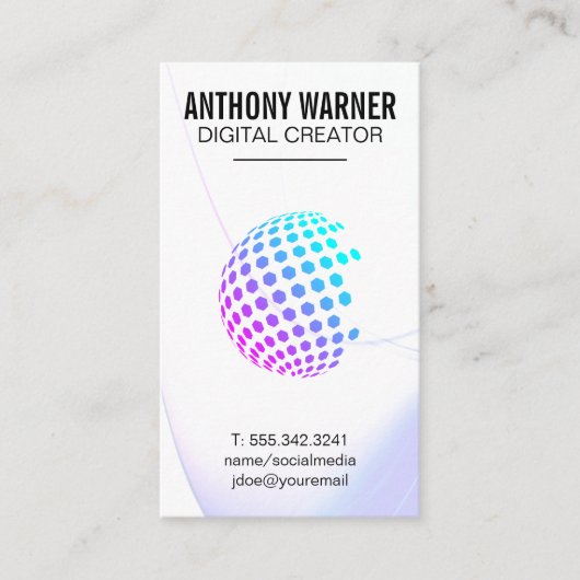 幾何カラフル球 | QRコード 名刺 (正面)