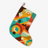 幾何カラフル的レトロ：ヴィンテージ抽象化。 スモールクリスマスストッキング (正面 (吊り時))