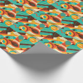 幾何カラフル的レトロ：ヴィンテージ抽象化。 ラッピングペーパー (角)