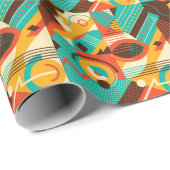 幾何カラフル的レトロ：ヴィンテージ抽象化。 ラッピングペーパー (ロールコーナー)