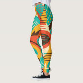 幾何カラフル的レトロ:ヴィンテージ抽象化。 レギンス (左)