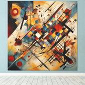 幾何カラフル絵を描抽象芸術 キャンバスプリント (インサイチュ (ウッドフロア))