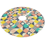 幾何カラフル継ぎ目パターン ブラッシュドポリエステルツリースカート (アングル)