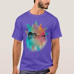 幾何カラフル自然ギター Tシャツ
