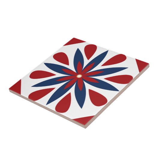 幾何カラフル花柄 タイル (側面)