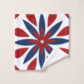 幾何カラフル花柄 バスタオルセット (ウォッシュタオル)