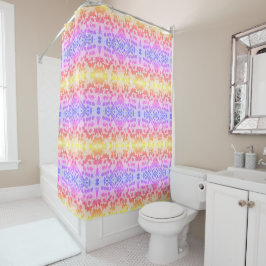 幾何カラフル葉型 シャワーカーテン