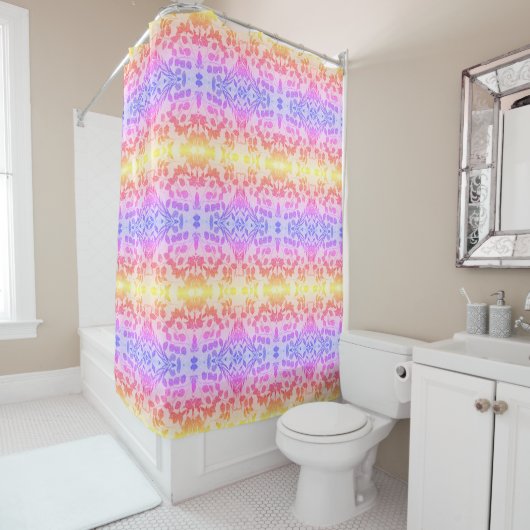 幾何カラフル葉型 シャワーカーテン (インサイチュ)