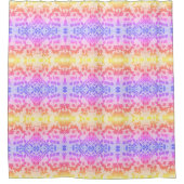 幾何カラフル葉型 シャワーカーテン (正面)