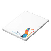 幾何カラフル虹キャットパーソナライズされた ノートパッド (回転)