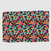 幾何カラフル鮮やか図形のパターン ゴルフタオル (横)