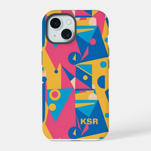幾何カラフル iPhone 15ケース (裏面)