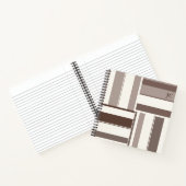 幾何カラーブロックの長方形 – 茶とベージュ ノートブック (内部)