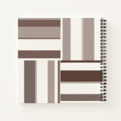 幾何カラーブロックの長方形 – 茶とベージュ ノートブック (裏面)