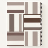 幾何カラーブロックの長方形 – 茶とベージュ ノートブック (裏面)